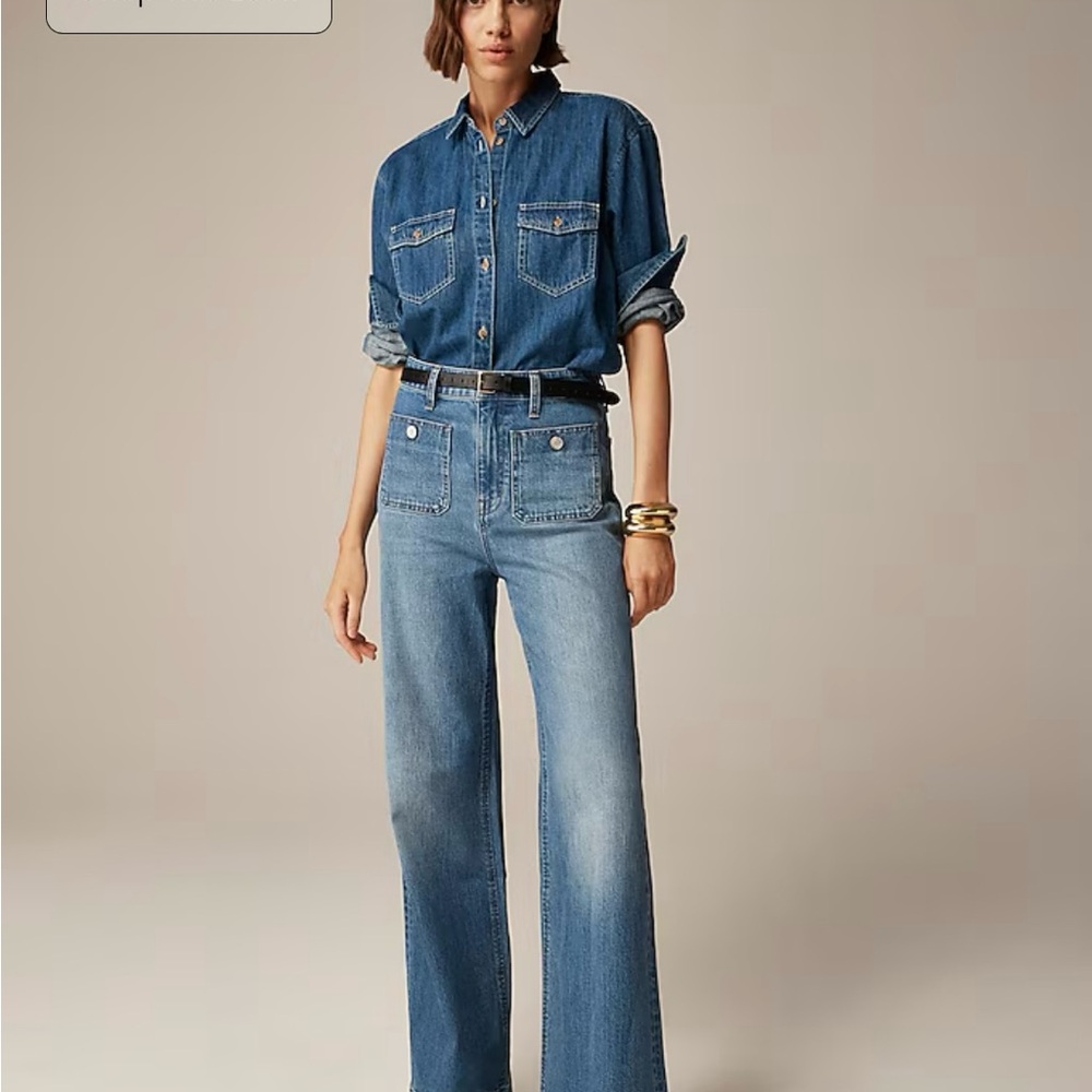 Like New J.Crew high-rise sailor denim in 1996 semi-stretch. Size 27petite